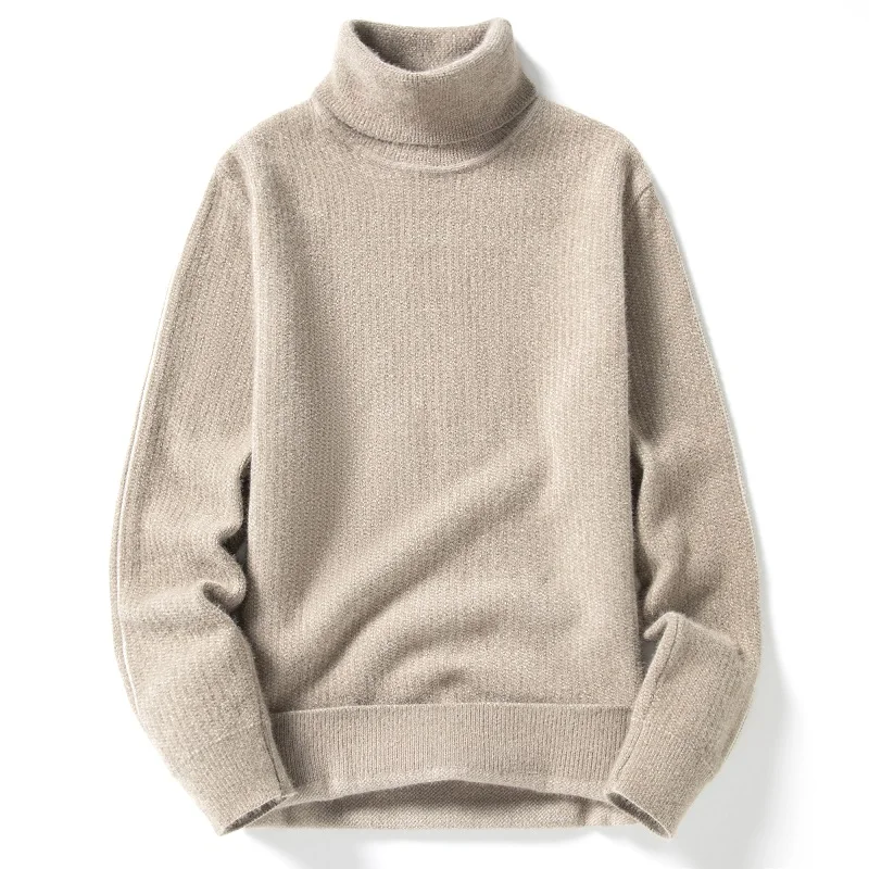 

Pullover Hombre Men Knitted Sweater Vintage Korean Fashion Long Sleeve Solid Turtleneck Sweaters For Youth Jumpers Streetwear