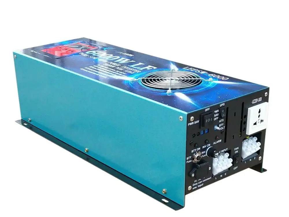 POWERJACK 6000 Вт Чистая Синусоидальная волна инвертор постоянного тока 12 В к AC 220 230 50 hz