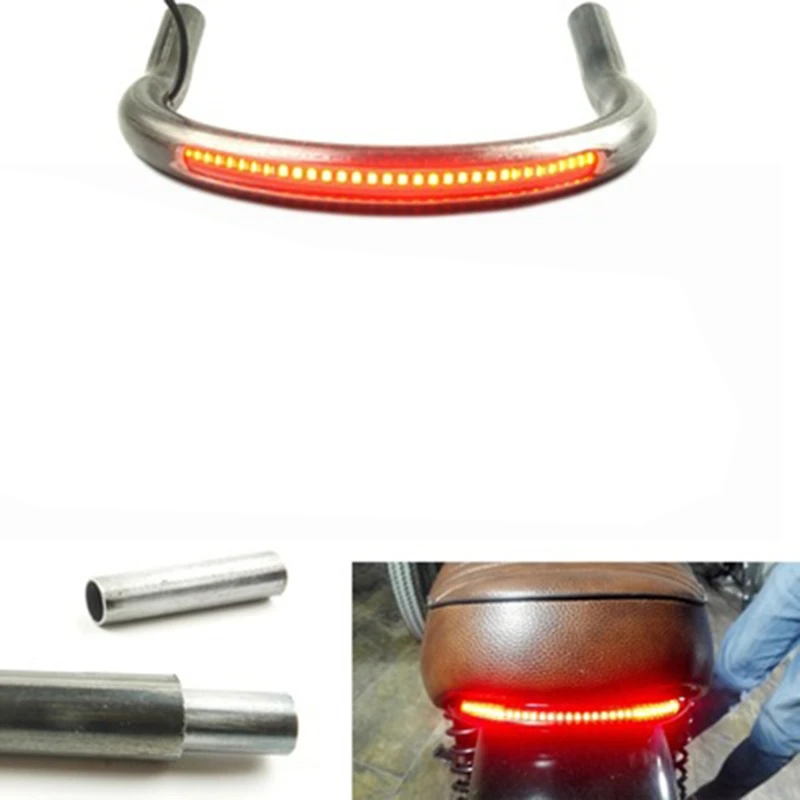 

21MM Tube Universal Frame Hoop Brat Style Loop with LED Brake Turn Signal Light for Honda Yamaha Suzuki