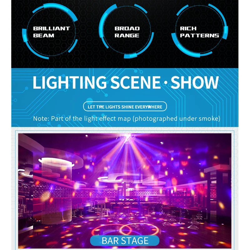 AOSONG Новый 12 цветов Bluetooth музыкальный светильник USB сценическое освещение