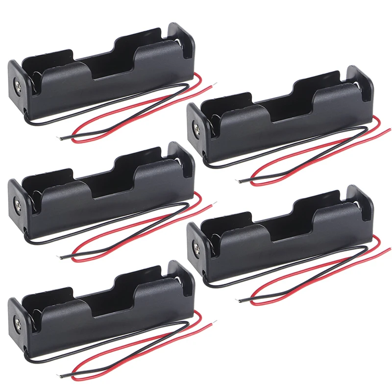 

5 Pcs 3x18650 Rechargeable Battery 3.7V Clip Holder Box Case With Wire Lead