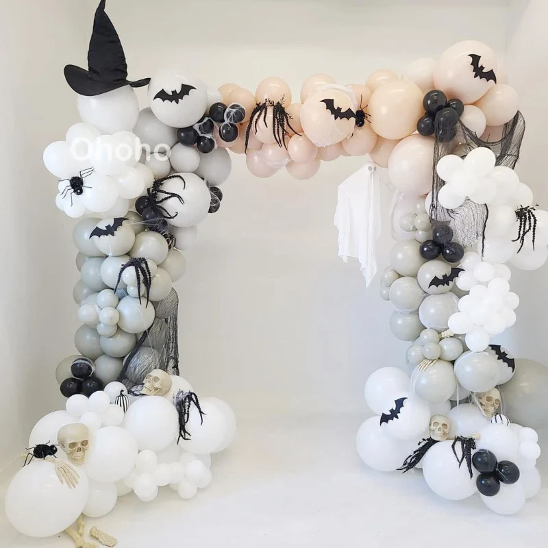 

Halloween Balloon Arch Kit One Birthday Baby Shower Girl Boy Party Decoration Ballon Garland Baptism Wedding White Grey 130pcs