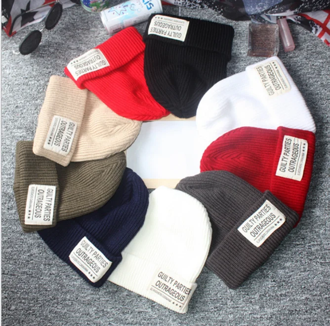 Шапки для мужчин и wo мужские одинаковые шапки Новые Вязаные однотонные милые