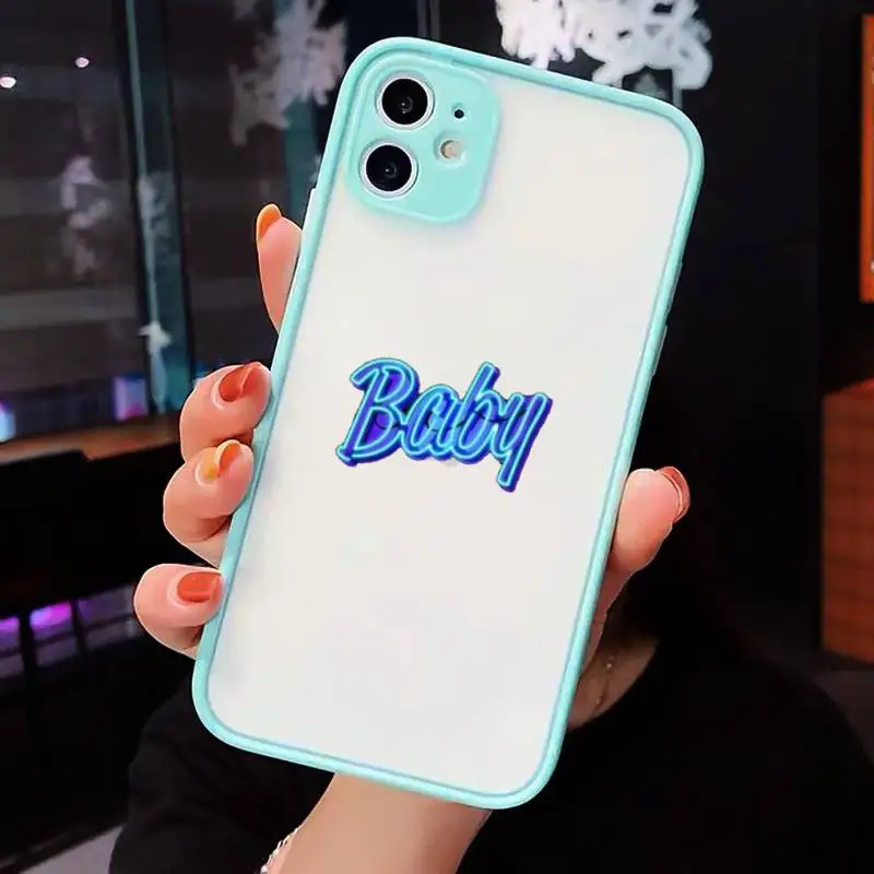 

BABY Pink simplicity Babe aesthetics Phone Cases Matte Transparent for iPhone 7 8 11 12 s mini pro X XS XR MAX Plus cover funda