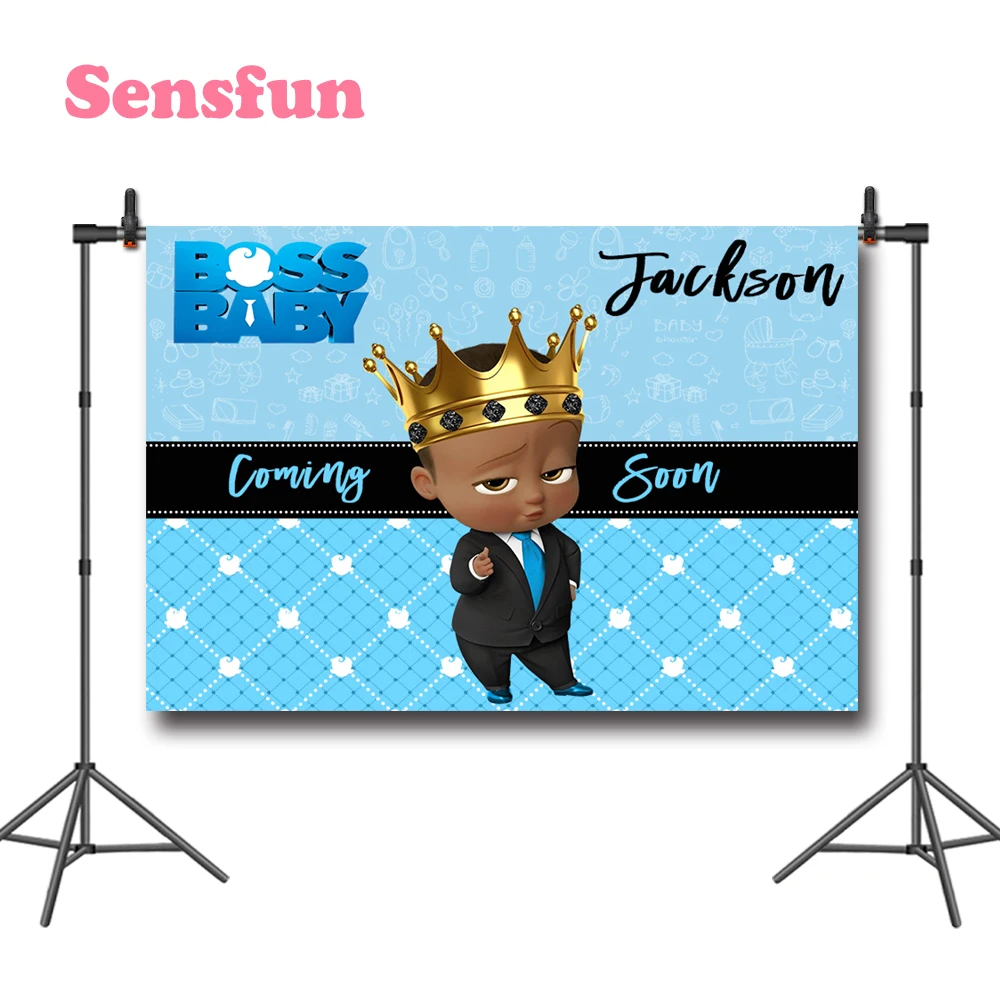 Sensfun Золотая Корона босс детский фон для фотостудии Синяя тема Мальчики День