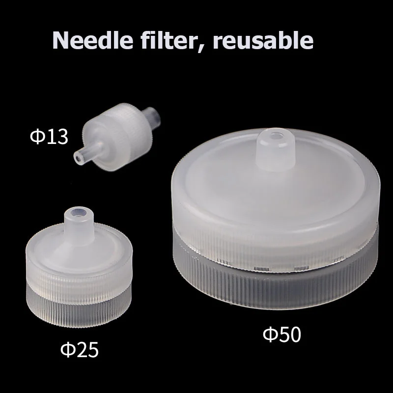 

Replaceable membrane syringe filter head 13/25/50mm removable needle filter head reusable PP filter Chromatographic filter head