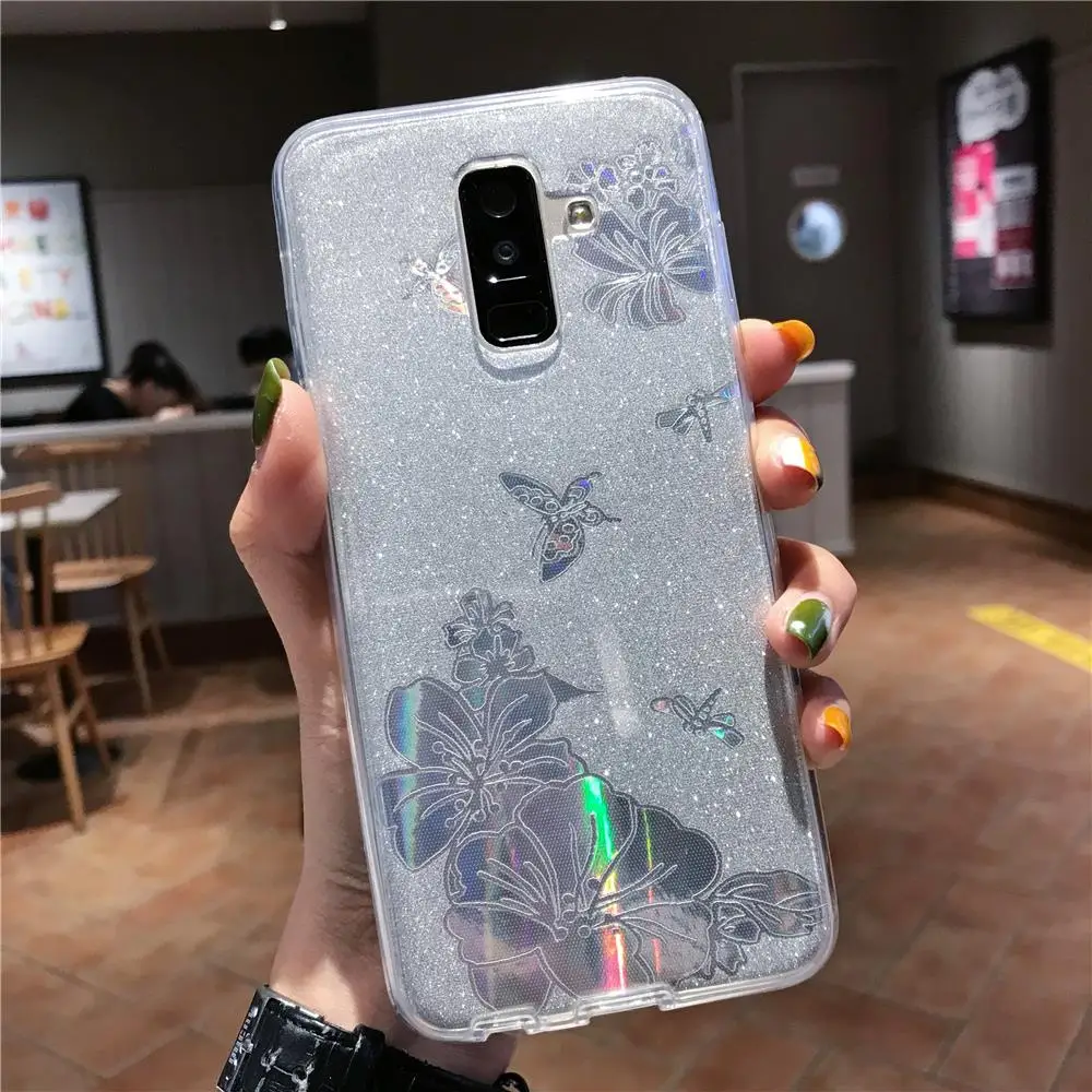 360 Front Back Buterfly Flower Glitter Case For Samsung Galaxy S9 SPlus S10 5G S10E Note 10 9 8 Phone Cases Soft Full TPU Cover |