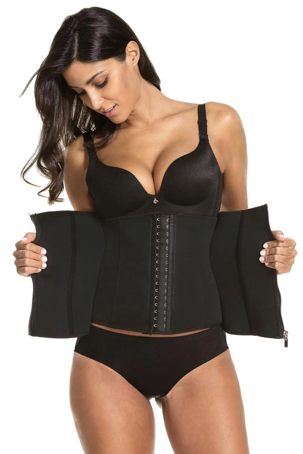 Черный спиральный спортивный тренировочный корсет для тела талии послеродовые