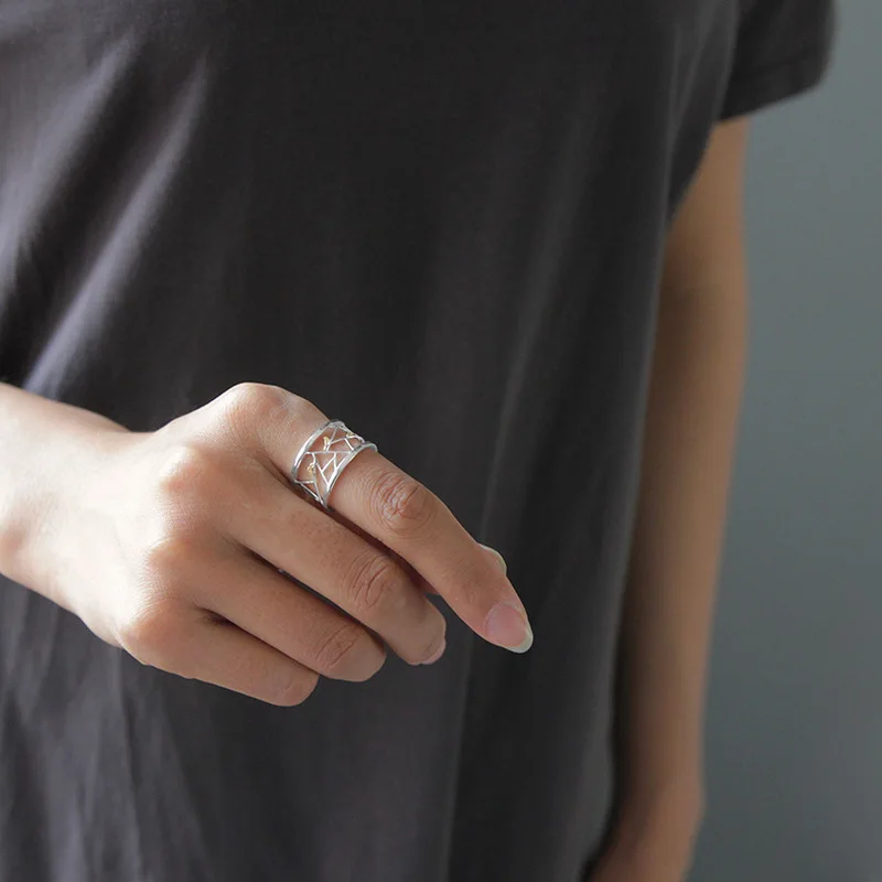 INATURE 925 Sterling Silver Minimalist Ring Cute Bird on Window Open Rings For Women Jewelry | Украшения и аксессуары