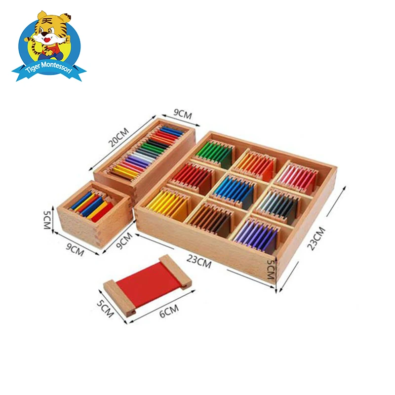 Цветные планшеты Монтессори (2-я коробка) игрушка из бичевого дерева | Игрушки и