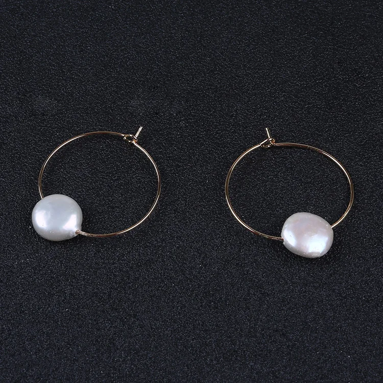 

12mm coin pearl casual stud earring cheap large hoop earrings