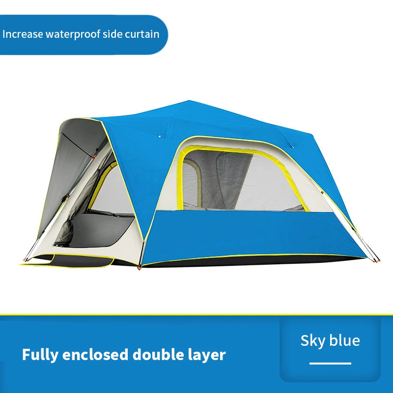 

Double Layer Automatic 3-4 Person Camping Tent Easy Instant Setup Protable Backpacking for Sun Shelter Travelling Hiking
