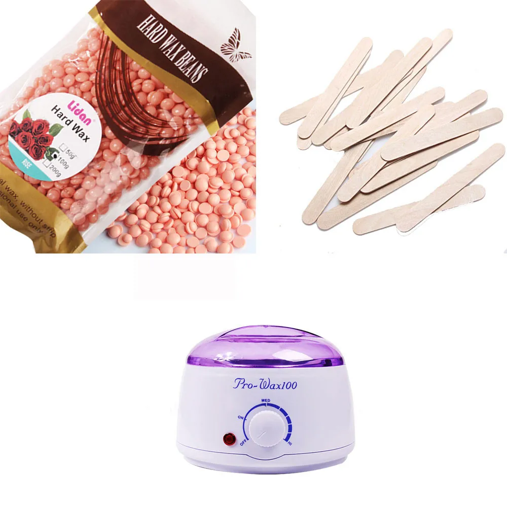 Удаление волос Bean вытирая палочки Горячий Воск подогреватель горшок набор Для