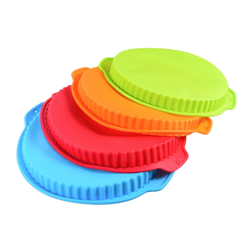 Круглая сковорода для пирога 10 дюймов Волнистая кромка силиконовая форма