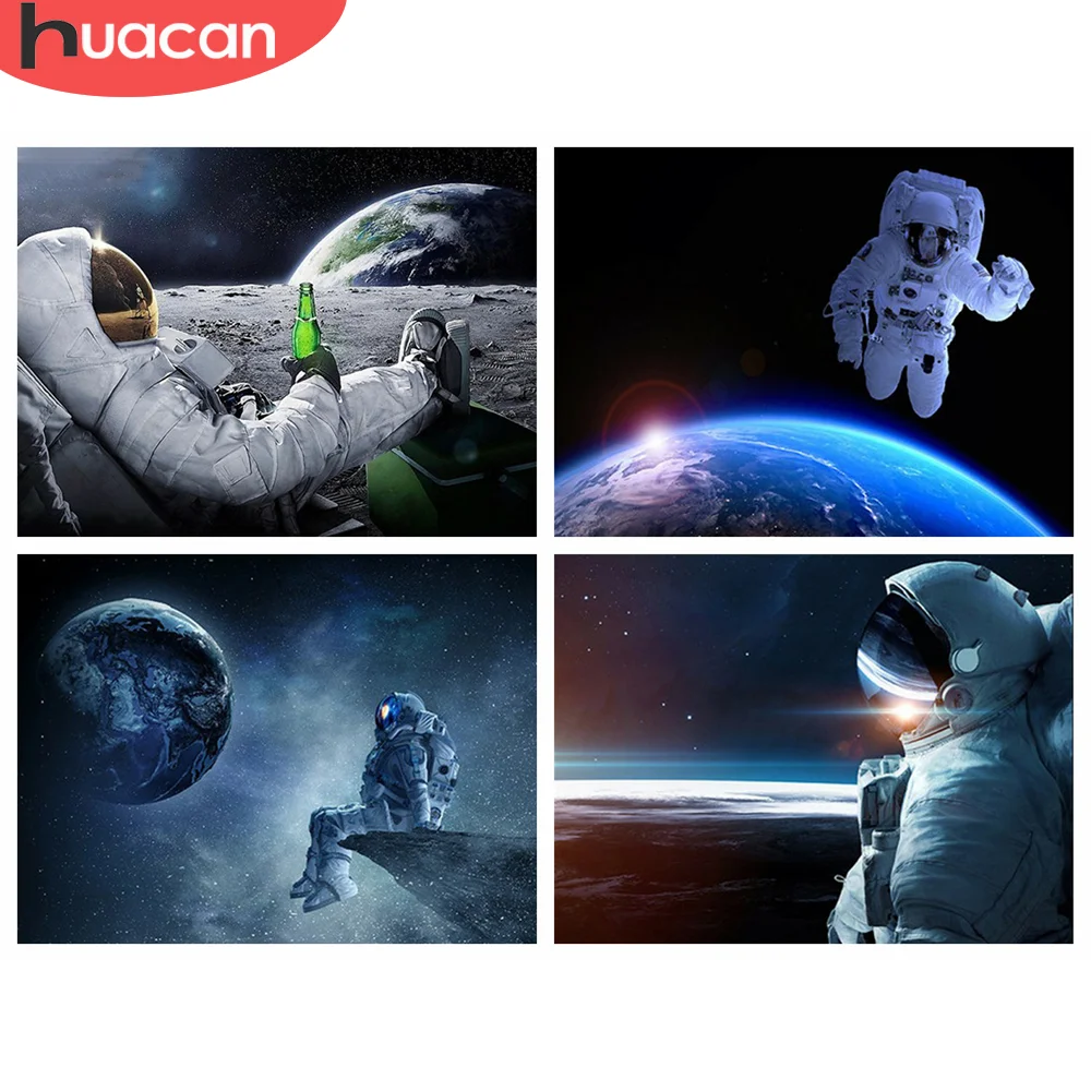 

HUACAN 5D DIY Diamond Art Painting Landscape Astronaut Rhinestones Diamond Embroidery Sale Portrait Earth Mosaic Handmade Gift