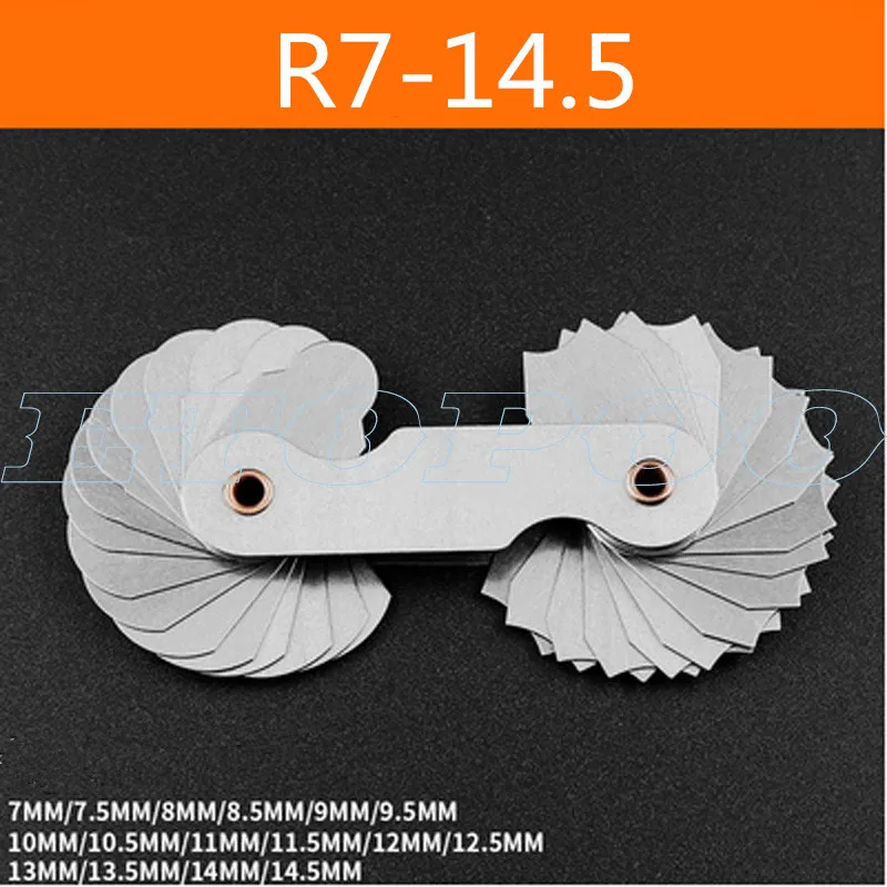 4 предмета в комплекте с малым радиусом манометры R0.3-1.5 R1-7 R7.5-15 R15.5-25 R1-6.5/R7-14.5/R15-25/R26-80 Нержавеющая сталь выпуклые зеркала безопасности arc измерительный инструмент