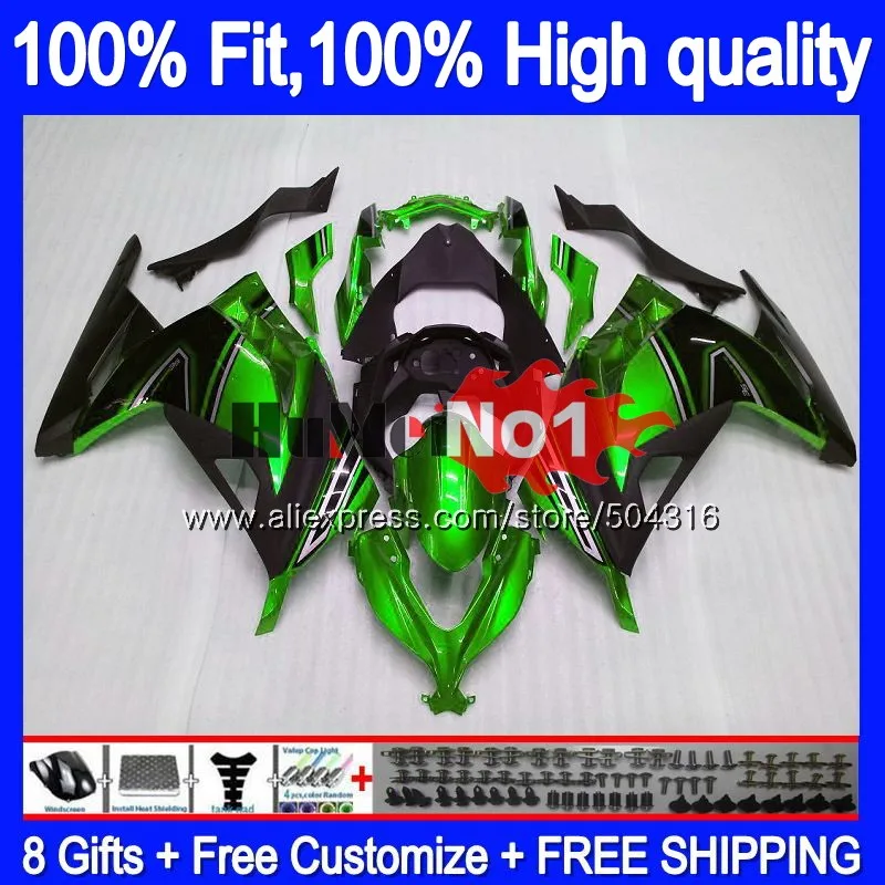 

Injection For KAWASAKI EX300 ZX-3R EX ZX 300R 51MC.171 ZX300R ZX3R 2013 2014 2015 2016 2017 13 14 15 16 17 Black Green Fairings