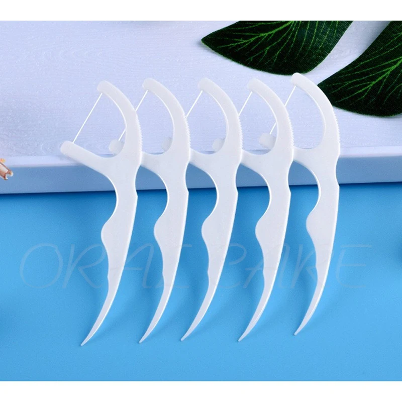 

Toothpicks With Floss 50 Pcs Dental Floss Toothpick With Case Dental Sticks Thread For Cleaning Teeth Dental Flosser Oral Hygien