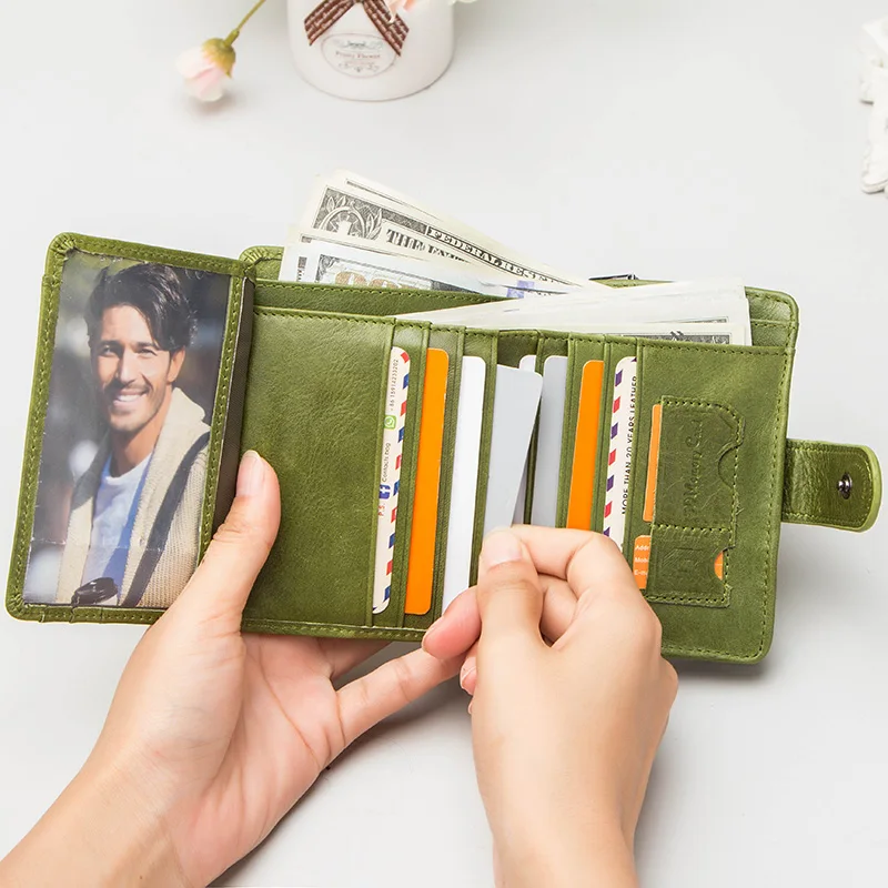Contacts genuine leather fashion short wallet women Small Rfid Card Holder Wallets for women zipper coin purses portfel damski
Contacts genuine leather fashion short wallet women Small Rfid Card Holder Wallets for women zipper coin purses portfel damski
