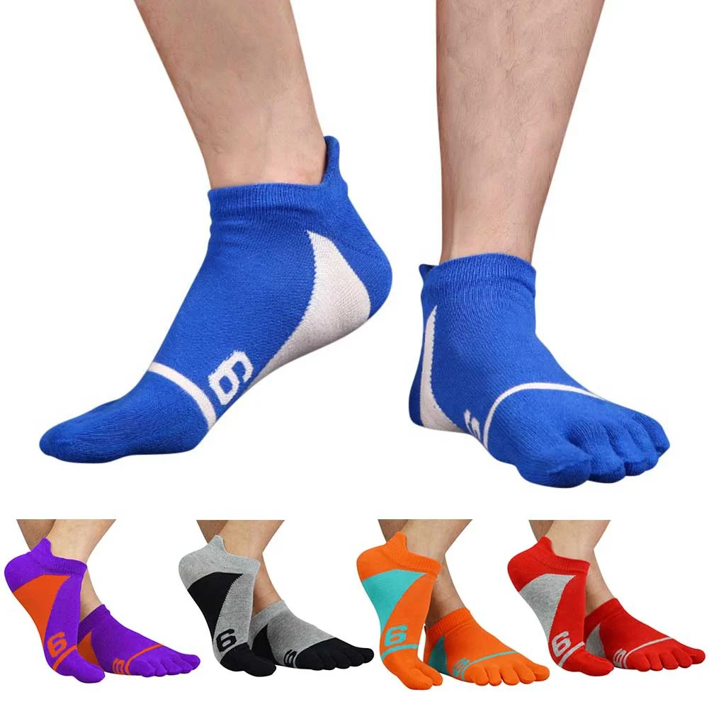 

5 Pairs Of Men's Pure Cotton Five Finger Socks Sweat Absorbing And Breathable Sports Split Toe Socks