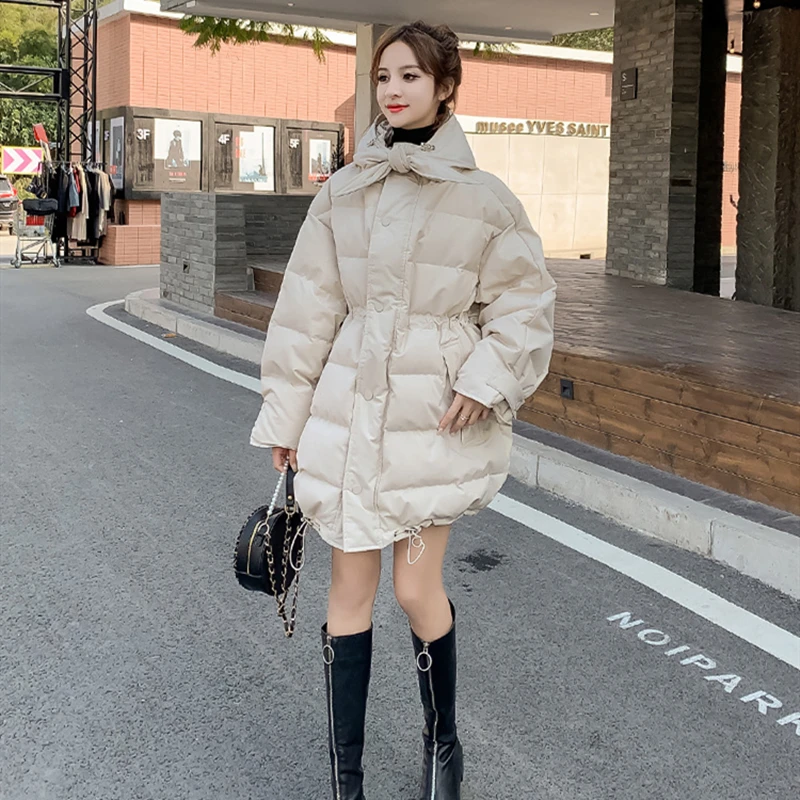 

2020New warm hooded jacket winter new loose bread oversize tops ladies short windproof jacket parkas thick outerwear female