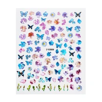 10pc red pink blue blue colorful transfer adhesive butterfly nail sticker nail art decoration accessories sticker
