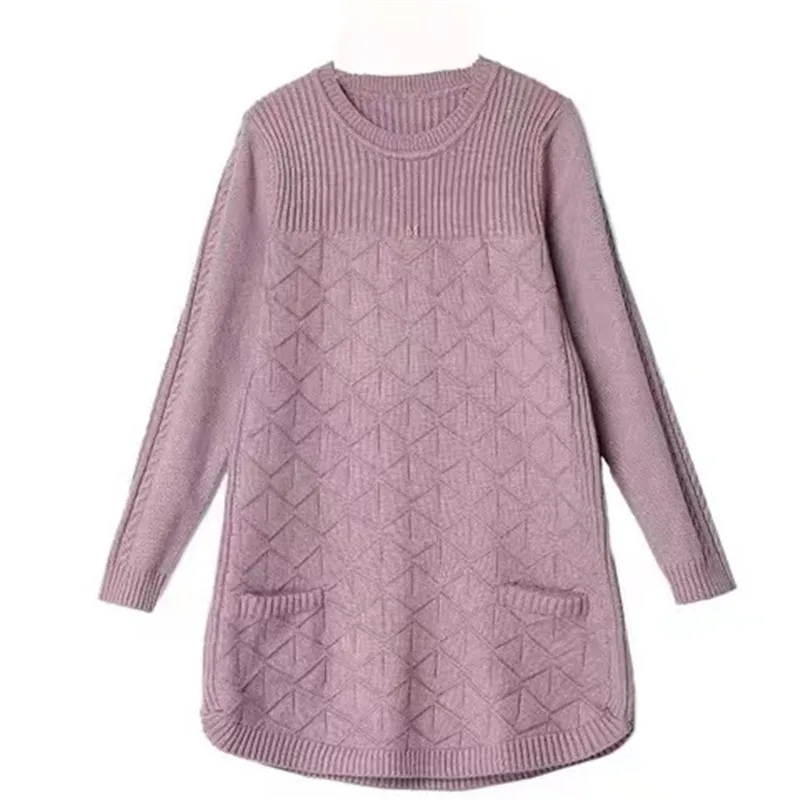 

Fashion Women O Neck Knitted Sweater Pullovers Oversize Loose Warm Soft Jumper Women Sweaters With Pocket Casual Female Tops