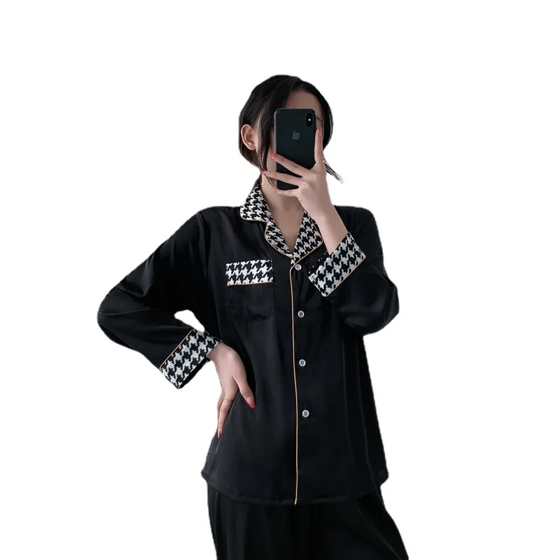 Long Sleeve Pajamas Autumn Trousers Suit Fashion Pyjama Set Large Size Nightwear Home Service House Nightdress Costume Outfit