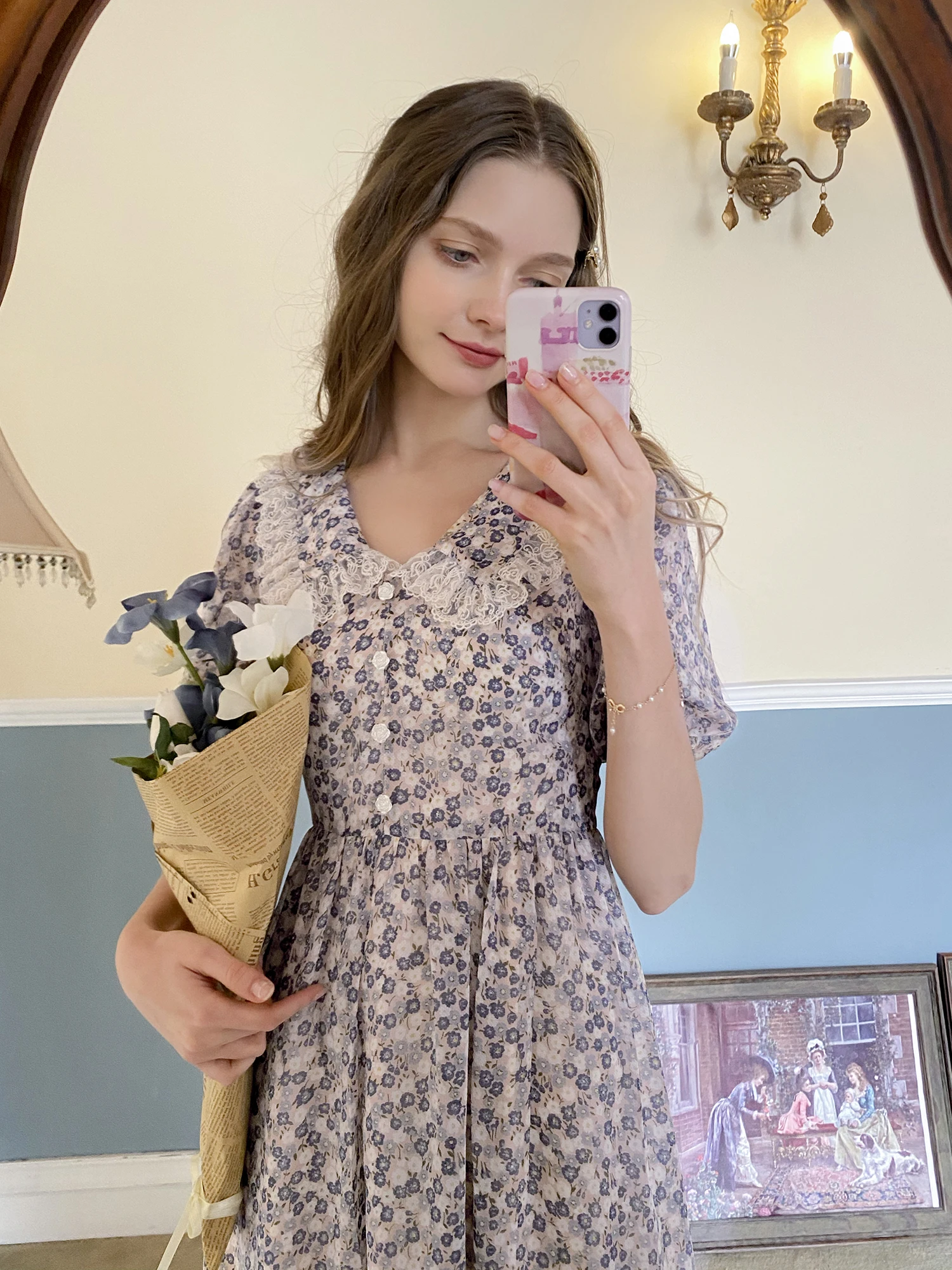 Женский летний сарафан в стиле бохо шифоновое длинное платье с цветочным принтом