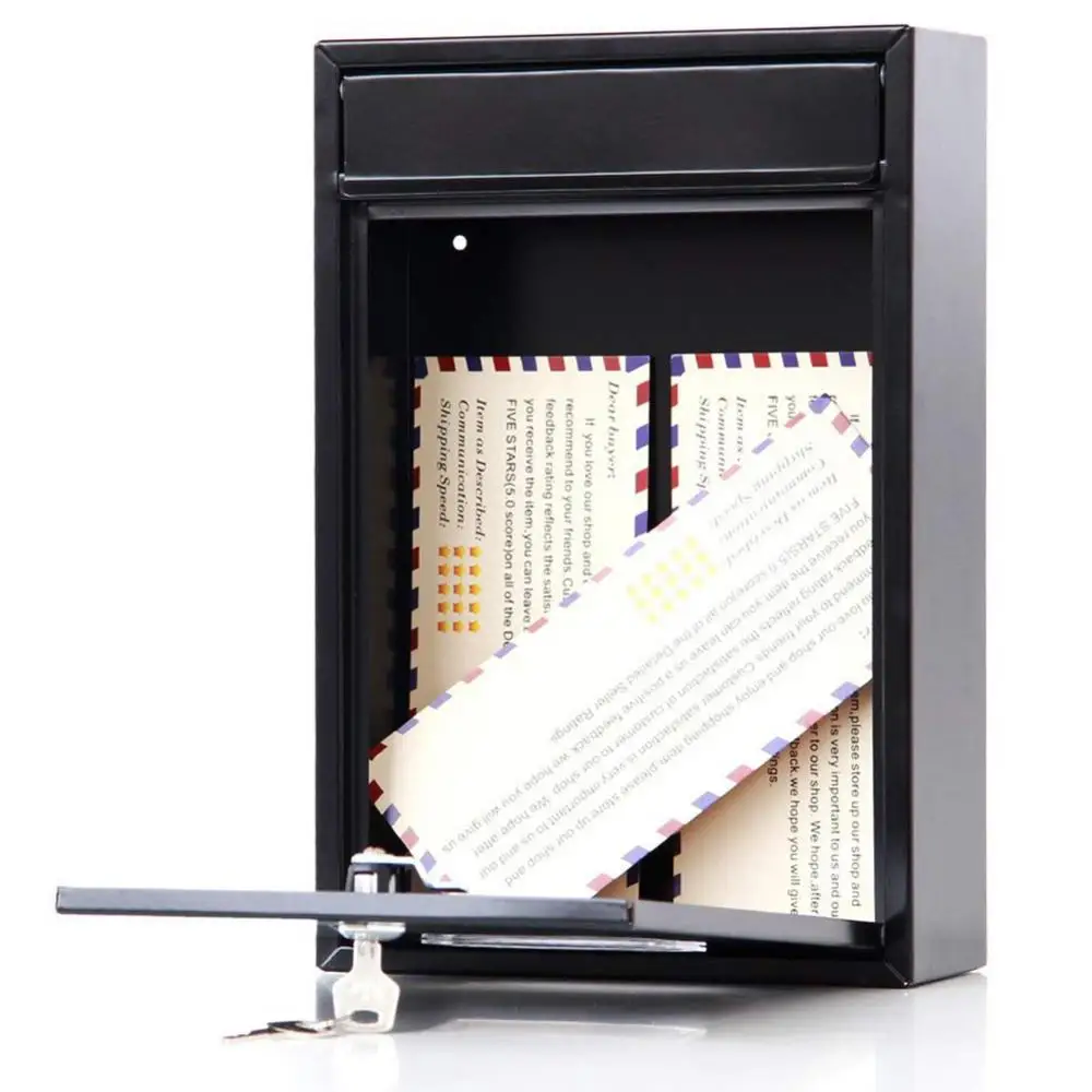 

Hot Sales!! Outdoor Lockable Wall Mounted Hanging Iron Post Letter Box Mailbox with Key