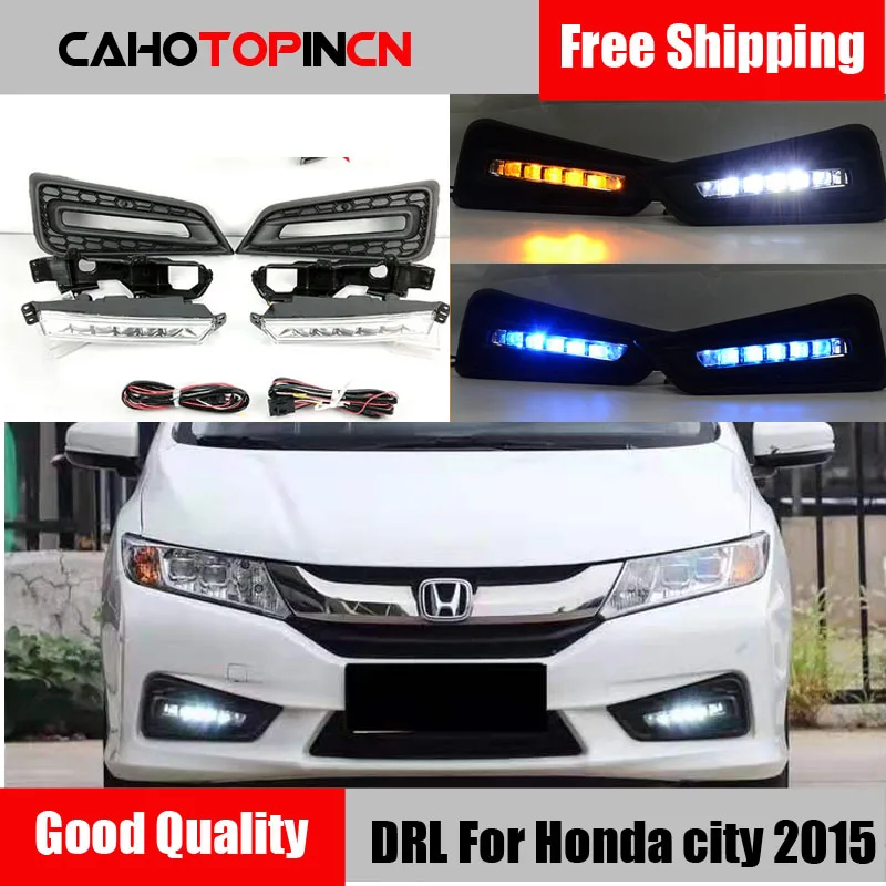 Оригинальный дизайн светодиодными фарами дневного света светильник s для Honda City