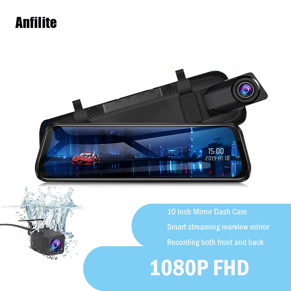 Anfilite H12 10 ''ips Touch Dashcam Full HD 1080P Автомобильный видеорегистратор регистратор с