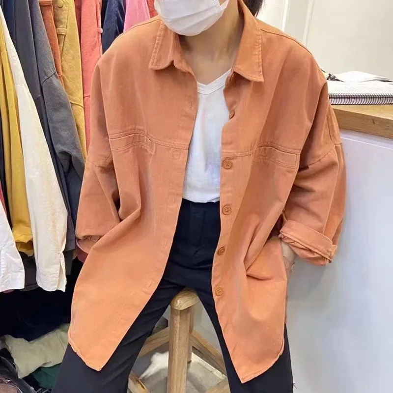 

2021 Stylish Loose Solid Office Lady Casual Soft Brief Stylish Chic New Design All-Match Full-Sleeved Shirts