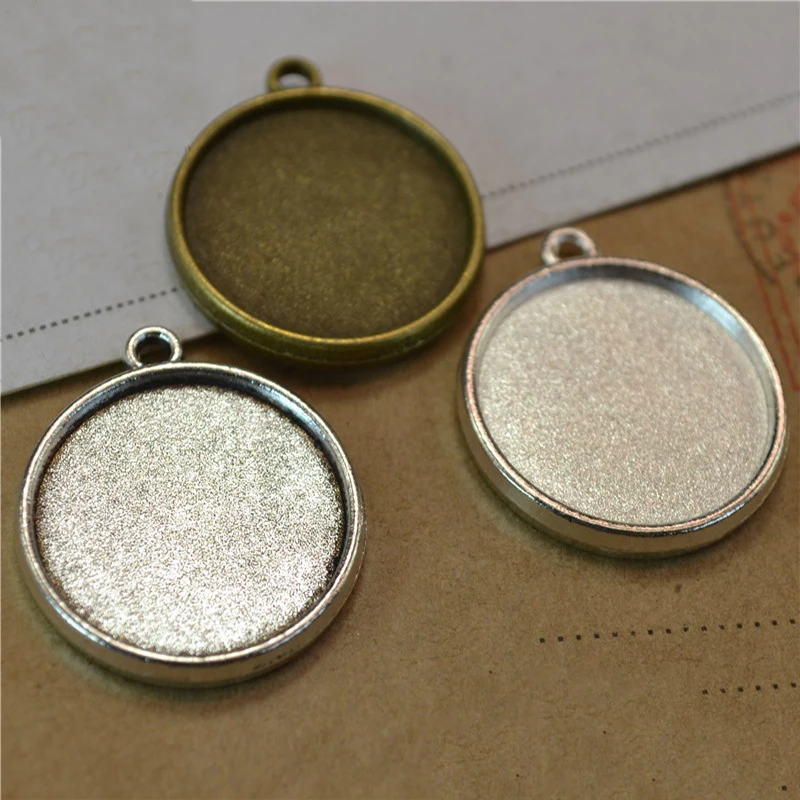 20 шт. мм 25 античная серебряная/бронзовая пустая подвеска кабошон основа рамка для