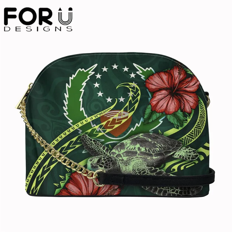

FORUDESIGNS Pohnpei Polynesian Turtle Printed Large PU Leather Crossbody Bags for Women 2021 New Luxury Designer Shoulder Bags