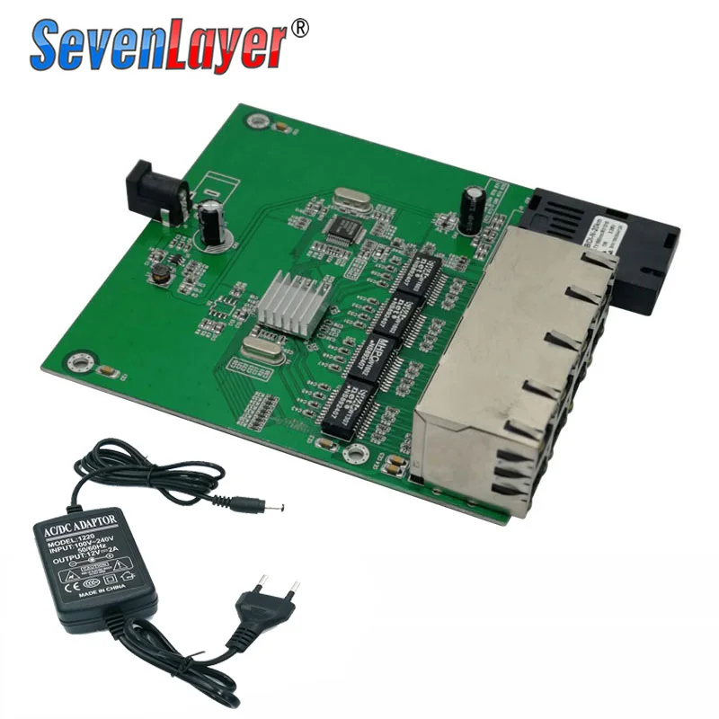 8 RJ45 1 SC Ethernet коммутатор волоконно оптический медиа конвертер одномодовый