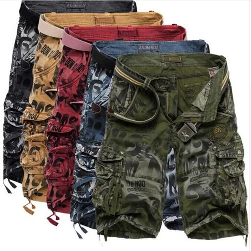 

2021 New Design Men Summer Camouflage Military Cargo Shorts Bermuda Masculina Jeans Male Fashion Casual Baggy Denim Shorts 29-42