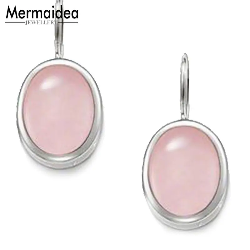 Серьги подвески в виде лебедя с розовым овальным опалом новинка 2020 Модная