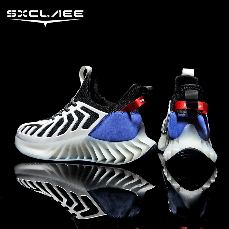 

Sxclaee Men Casual Shoes Comfortable Mesh Lining Breathable Mesh Upper Sneakers Cushioning Rebound Daily Sports Shoes Size 44