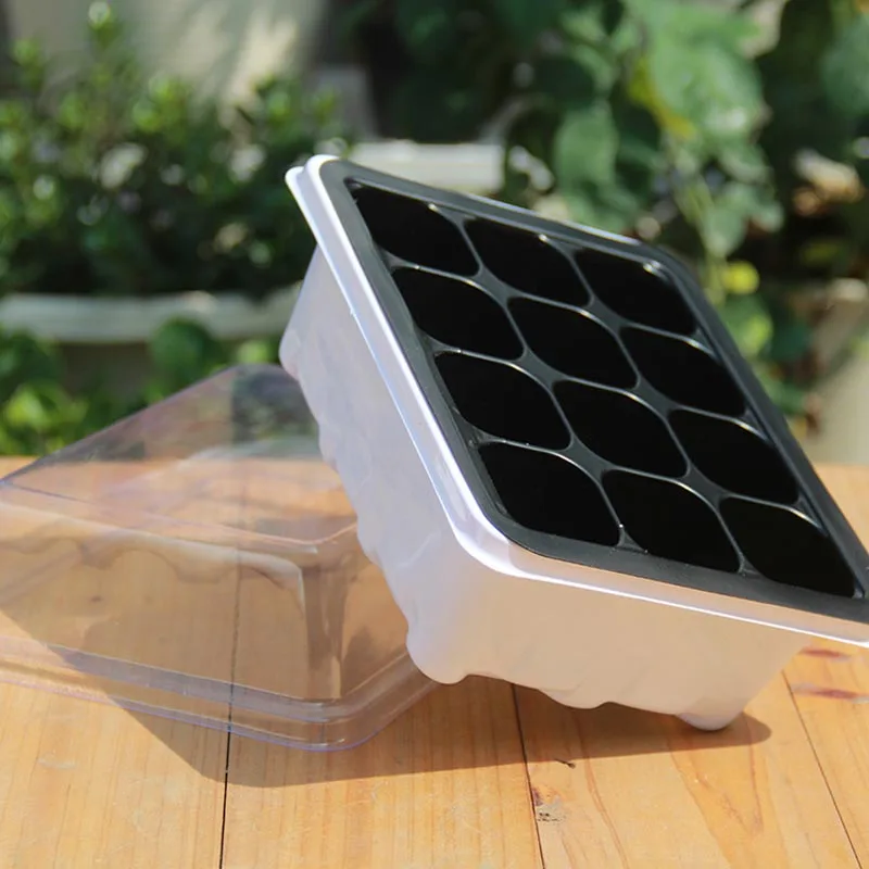 

12 Cells Seedling Trays Seed Starter Box Plant Grow Nursery Seed Holder Breeding Boxes Seedling Tray Grow Box Gardening Supplies