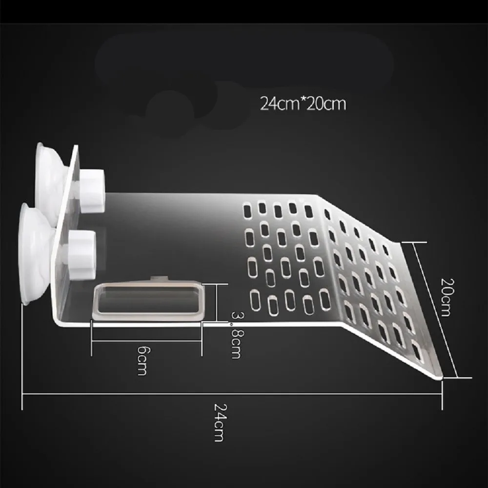 Большая прозрачная платформа для загорания черепах в аквариуме сильным присосками и 2 чашками.