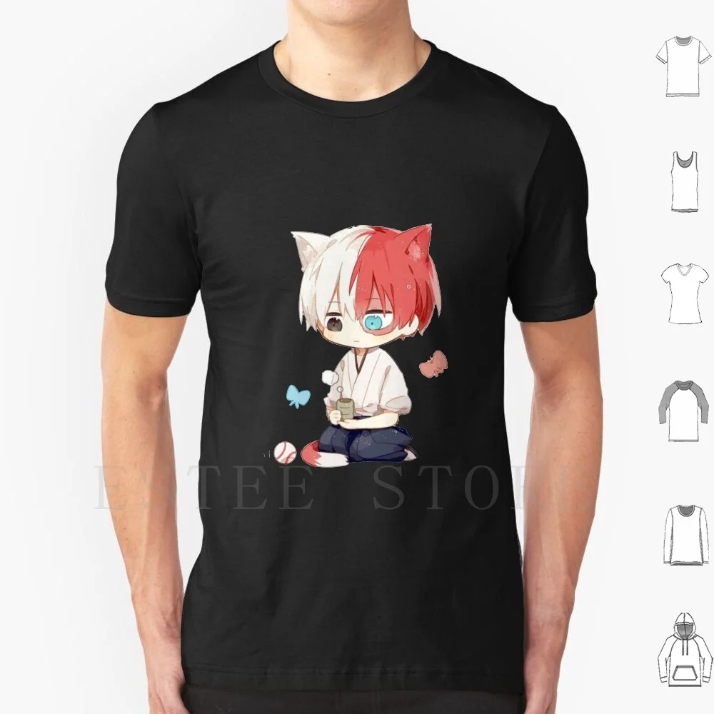 

Shoto Todoroki Chibi T Shirt DIY Big Size 100% Cotton Boku No Hero Academia Bnha Mha Anime Shoto Chibi All Might Shoto Todoroki