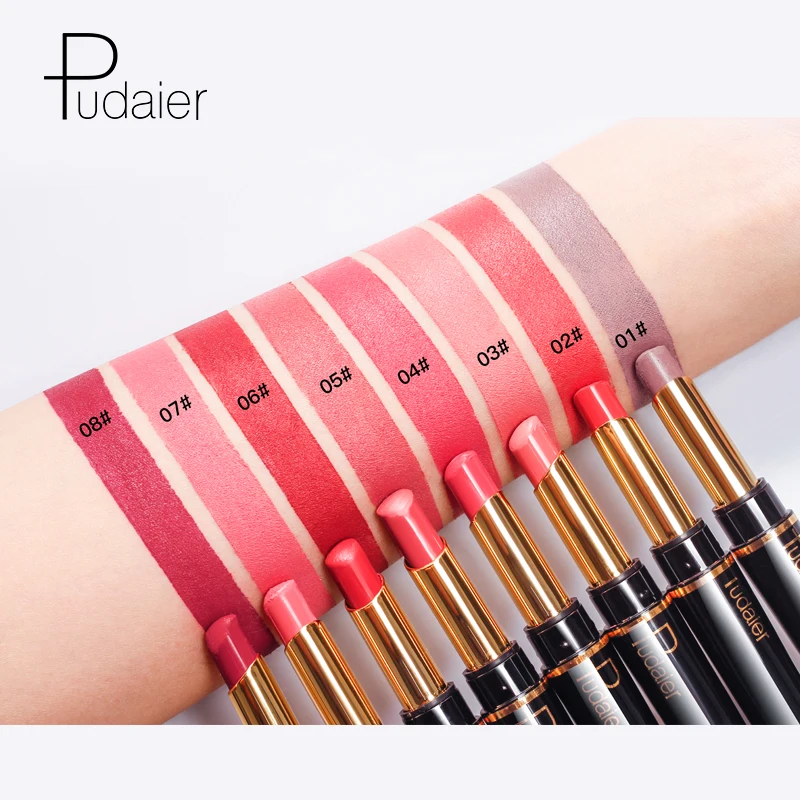

Pudaier Waterproof Matte Lipstick Pencil Double-ended Lip Liner Makeup Contour Tint Sexy Red Matte Long Lasting Lipliner