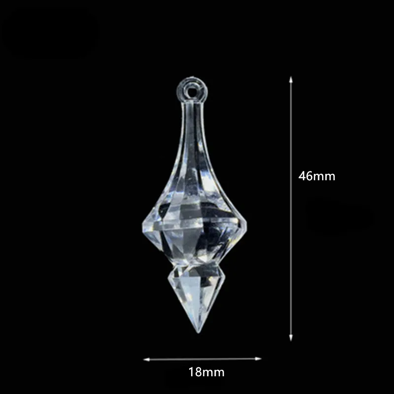 Clear (46x18mm) 12 шт./лот подвесная люстра в виде ромба, акриловые хрустальные бусины для дома, сделай сам, украшение для свадебной вечеринки - Цвет: Clear (46x18mm)