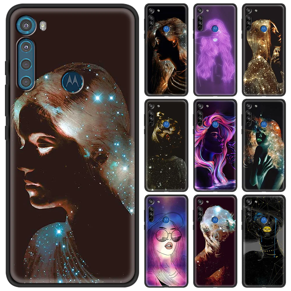 

Phone Case for Motorola G8 G9 Power G Stylue G10 G30 Play Lite One Fusion Hyper E6S Edge Plus Soft Coque Cute Starlight Girl