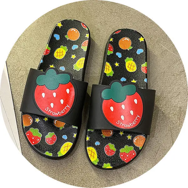 

Slippers Female Summer Outing Non-slip Cartoon Cute Home Slippers Soft Bottom Comfortable Shoes Female Sunflower Fruit Slippers