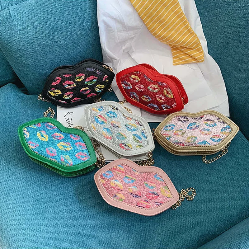 

2021 Детская сумка через плечо с губами для девочек, детские милые сумки на плечо, модный кошелек на молнии, сумка-мессенджер, женские сумки, же...