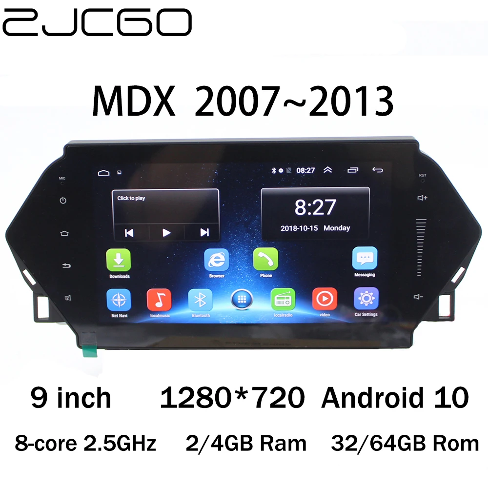 ZJCGO Auto Multimedia-Player Stereo GPS Radio Navigation Android 10 Bildschirm für Acura MDX 2 MK2 2007 2008 2009 2010 2011 2012 2013