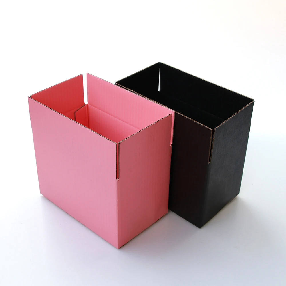 

5pcs/10pcs / black and pink paper box 3-layer corrugated paper packaging gift box supports customized size and logo
