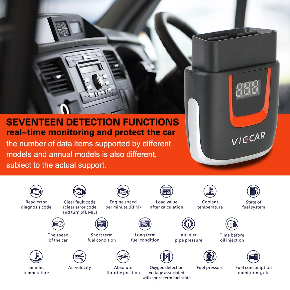 Viecar VP004 VP002 ELM327 V2.2 OBD2 Car Diagnostic Tools OBD 2 WIFI ELM 327 For Android/IOS USB Scanner Code Reader Cartronics